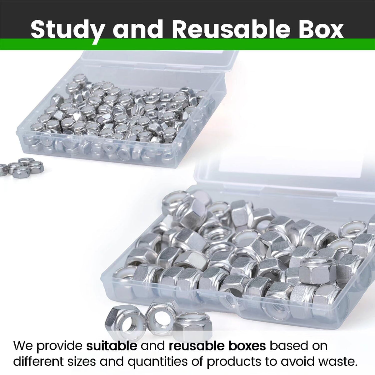 304SS Nylon Insert Hex Lock Nuts Coarse Thread (25 PCS) 8#-32