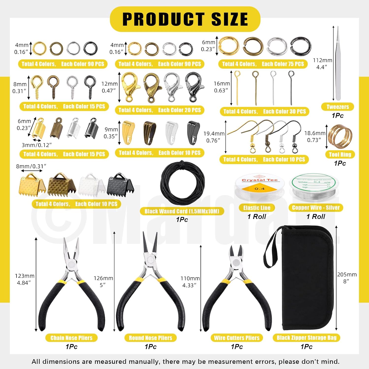 Jewelry Making Supplies Kit: 1468Pcs Including Pliers, Wires, Jump Ring Opener, Tweezers & Accessories for Jewelry