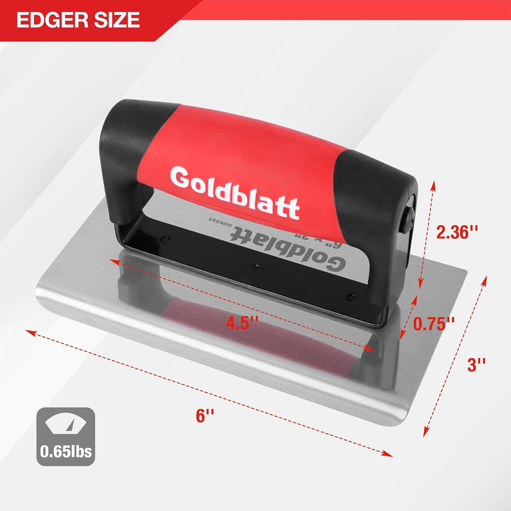Concrete Tools Include Edger (6" x 3", 1/4"R) and Groover (6" x 3", 1/2"W, 1/2"D), Stainless Steel Concrete Finishing