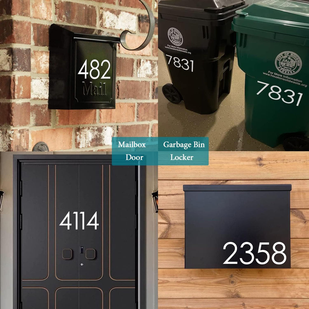 Reflective Mailbox Numbers Sticker Decal Die Cut Classic Style Vinyl Number 2" Self Adhesive 5 Sets for Mailbox