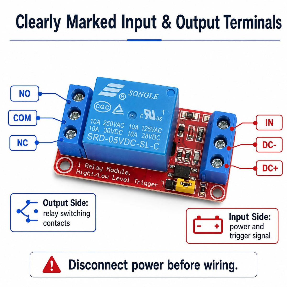 5V Relay Module 8 Pack, 1 Channel Relay Board with Optocoupler Isolation, High Low Level Trigger DC 5V Relay Switch Module for Arduino Raspberry Pi PIC AVR MCU DIY Projects