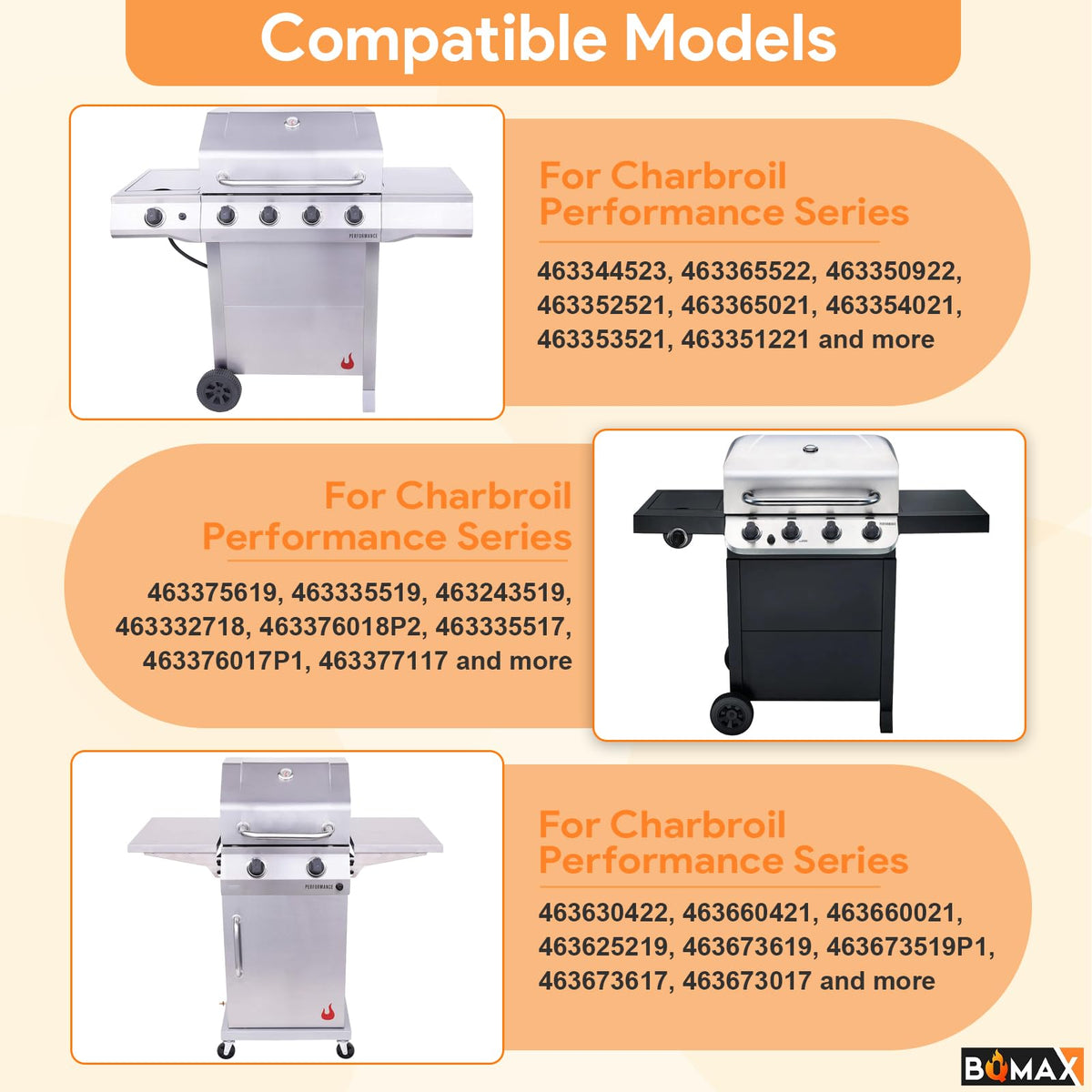 Control Knobs for Charbroil Performance Series Replacement Knobs, 4-Pack