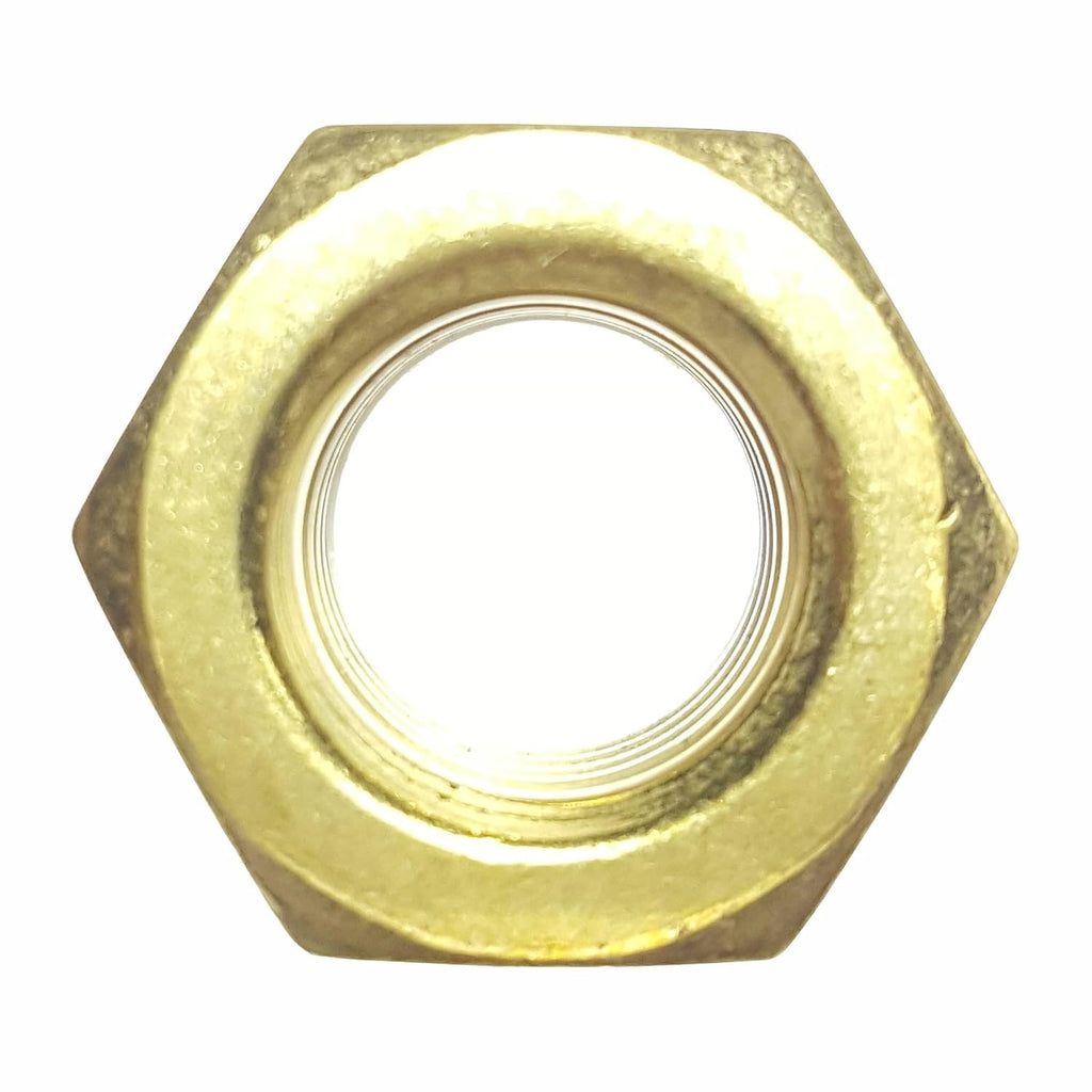 Fastenere Nylon Insert Hex Lock Nuts 1/4"-20 Solid Brass Alloy Steel Grade 360, Plain Finish, Corrosion-Resistant, Durable Hardware Nuts for Secure Fastening, Locking Nut, (50-Pack)
