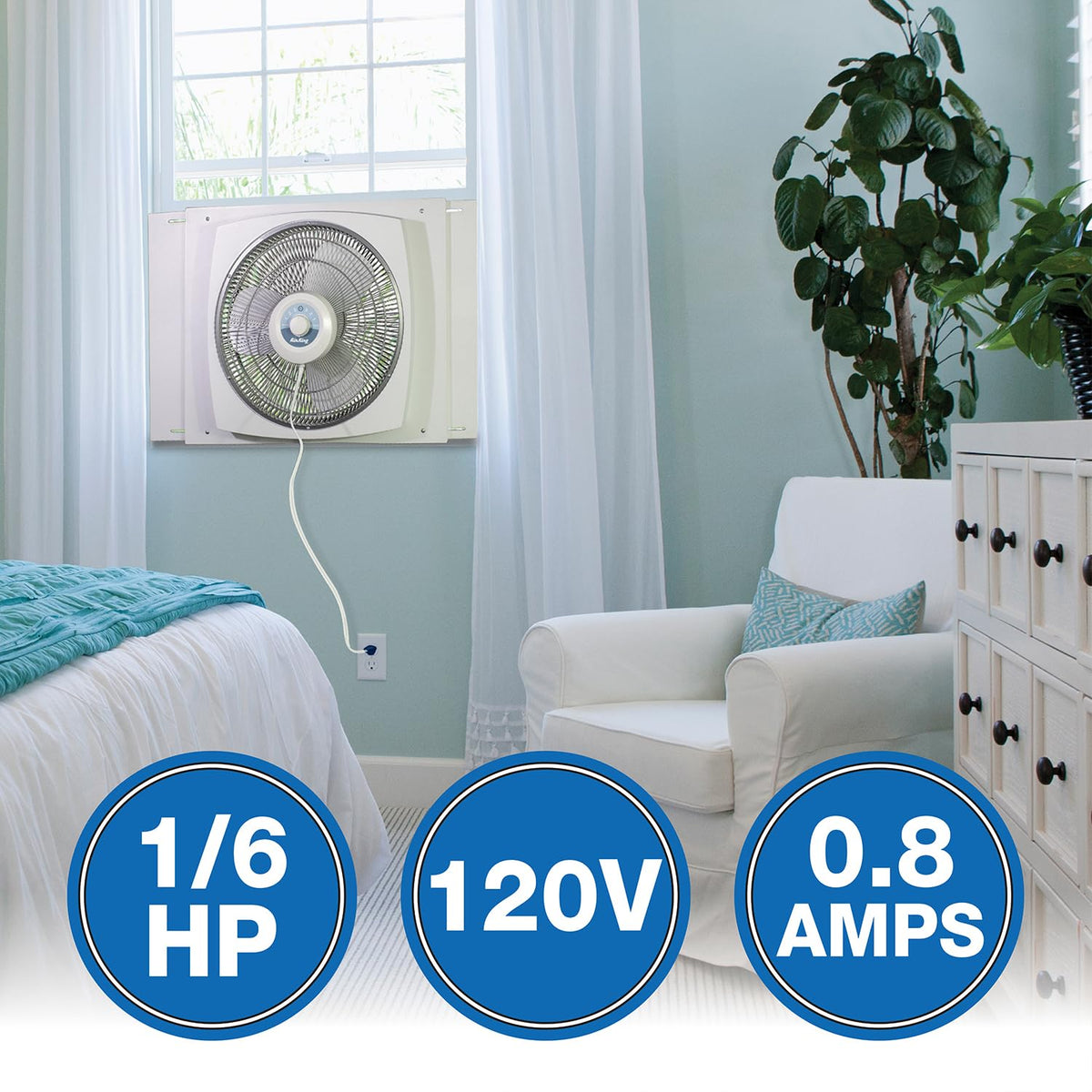 9155 Window Fan, 16-Inch,White