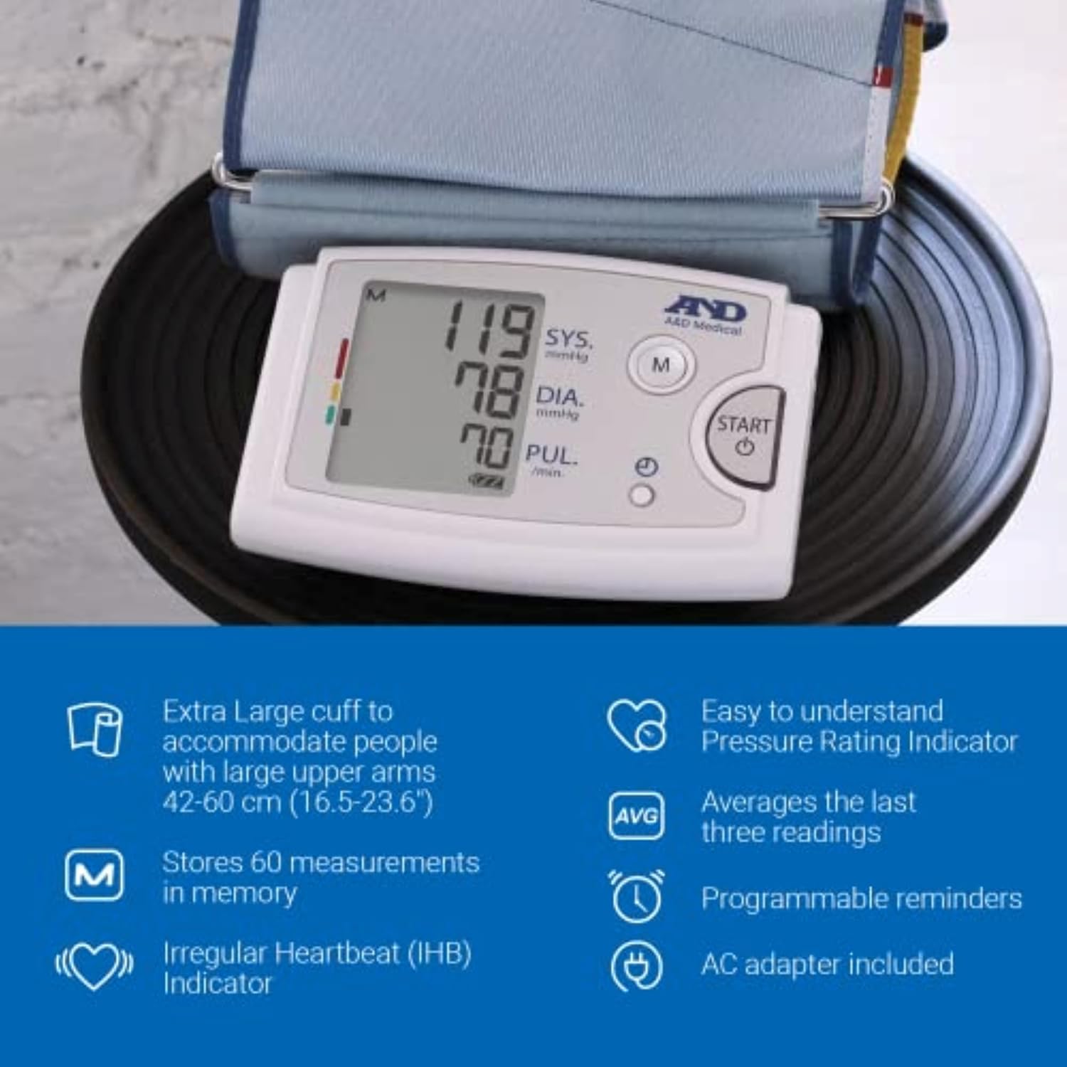 Blood Pressure Monitor for Home Use, UA-789AC - Upper Arm Precise BP Machine - Extra Large Cuff (16.5-23.6" / 42-60cm
