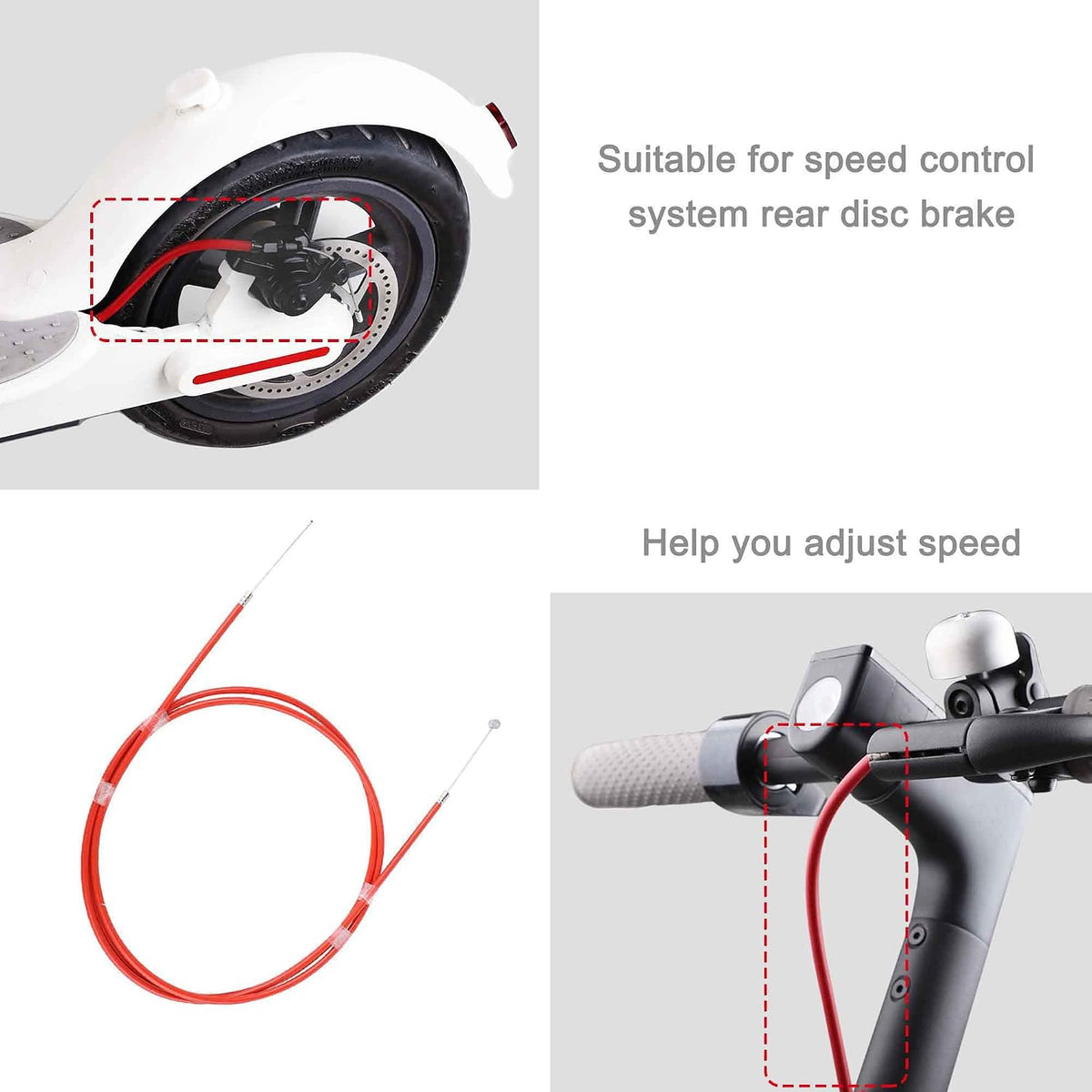 TOMALL Brake Cable M365 Rear Brake Line Replacement for Xiaomi M365 Electric Scooter Replacement Part Accessory