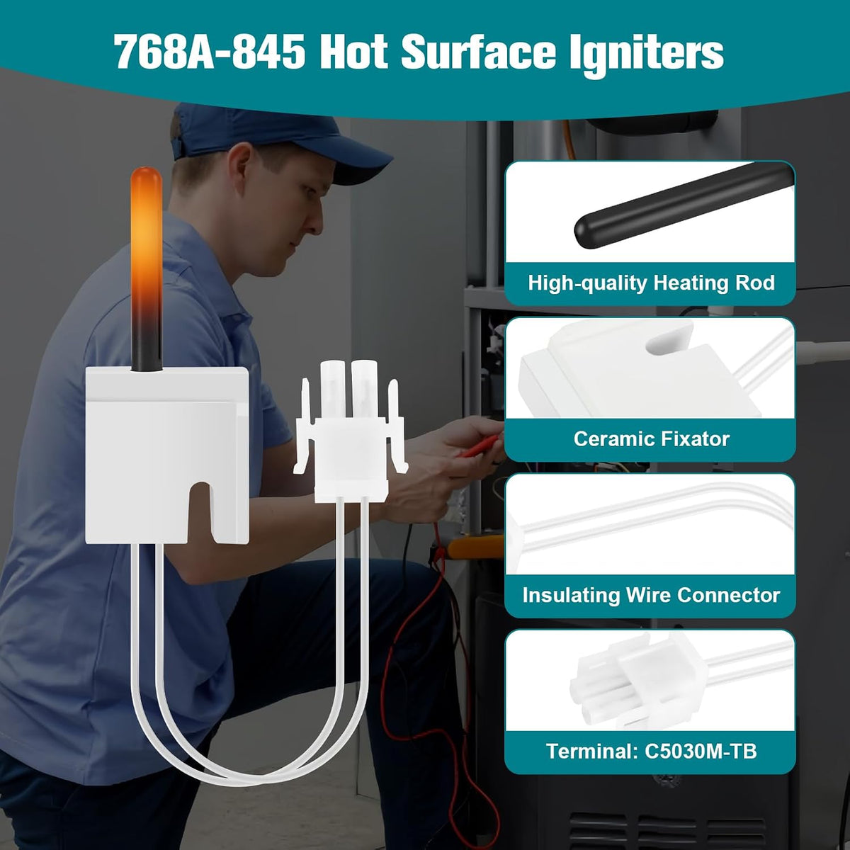 Upgraded 768A-845 Furnace Hot Surface Ignitor Replacement