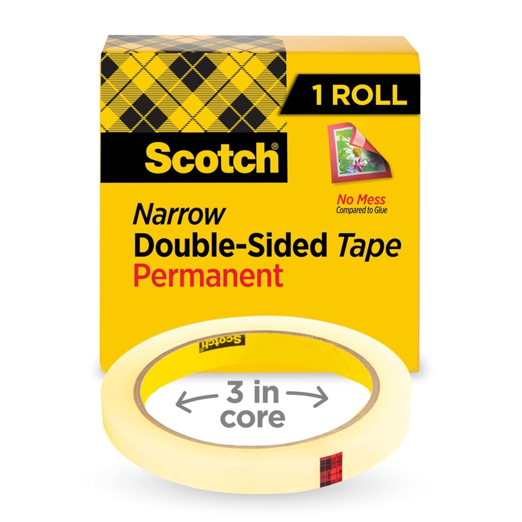 Double Sided Office Tape, 1/2" x 36 yards, 3" Core, Clear MMM665121296