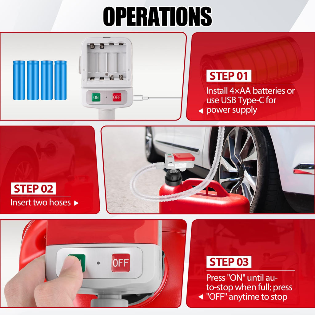 Aikyciu Automatic Fuel Transfer Pump with Auto-Stop Sensor 3.2 GPM