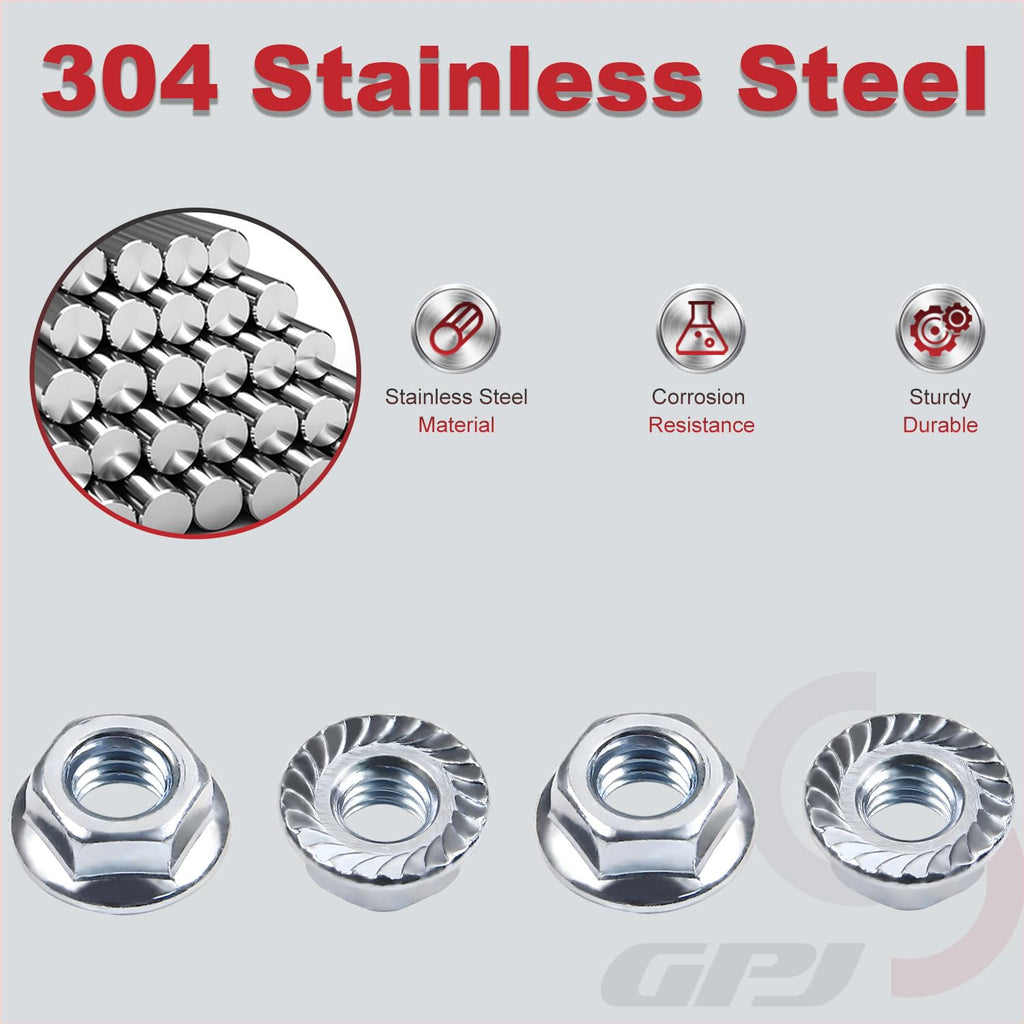 5/16-18 Serrated Flange Hex Nuts 50 Pack 5/16"-18 Hexagon Flange Nuts