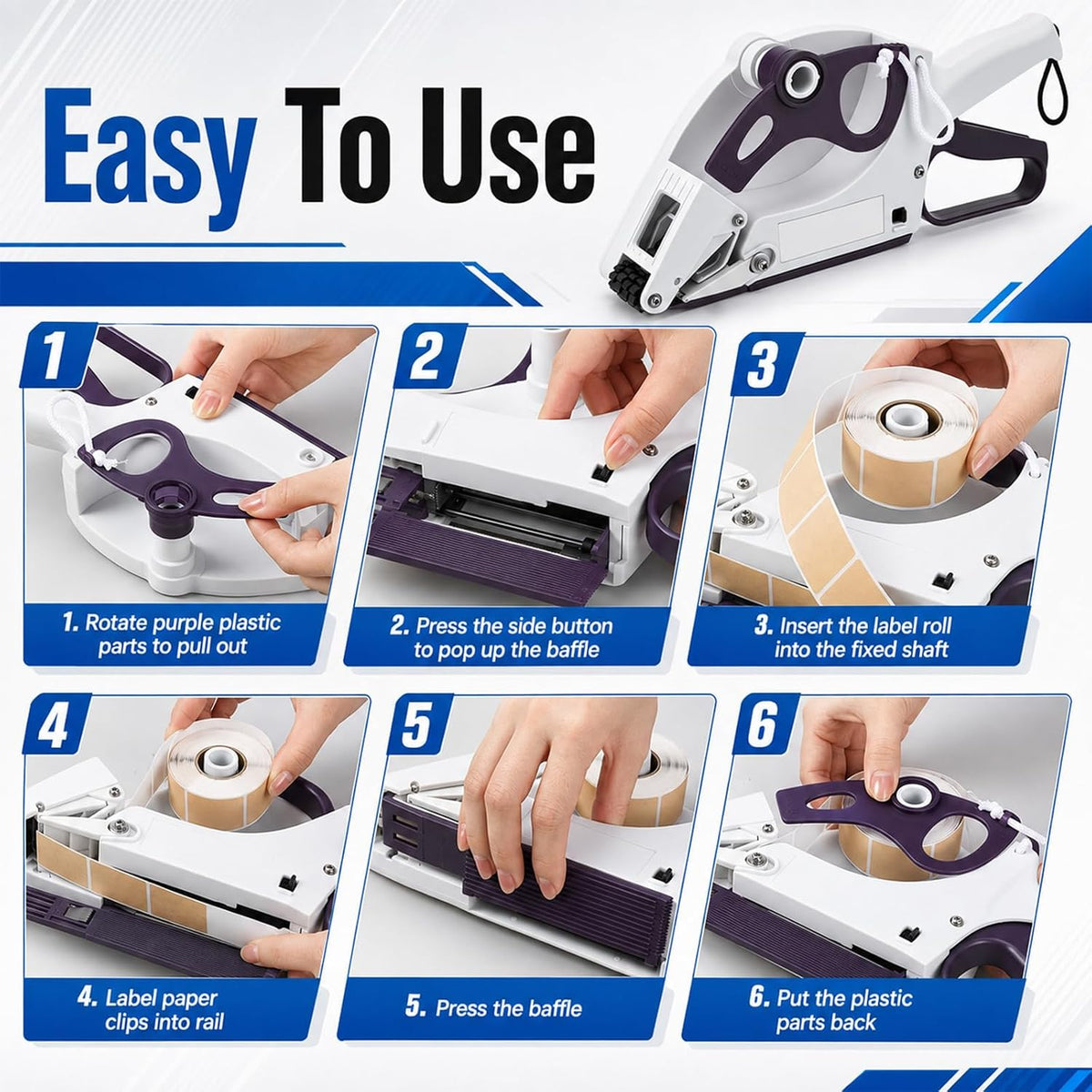 Hand Held Label Applicator, Portable Target Paster Tape Gun, Push to Apply