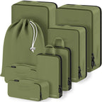 8 Set Compression Packing Cubes, Travel Suitcase Organizers