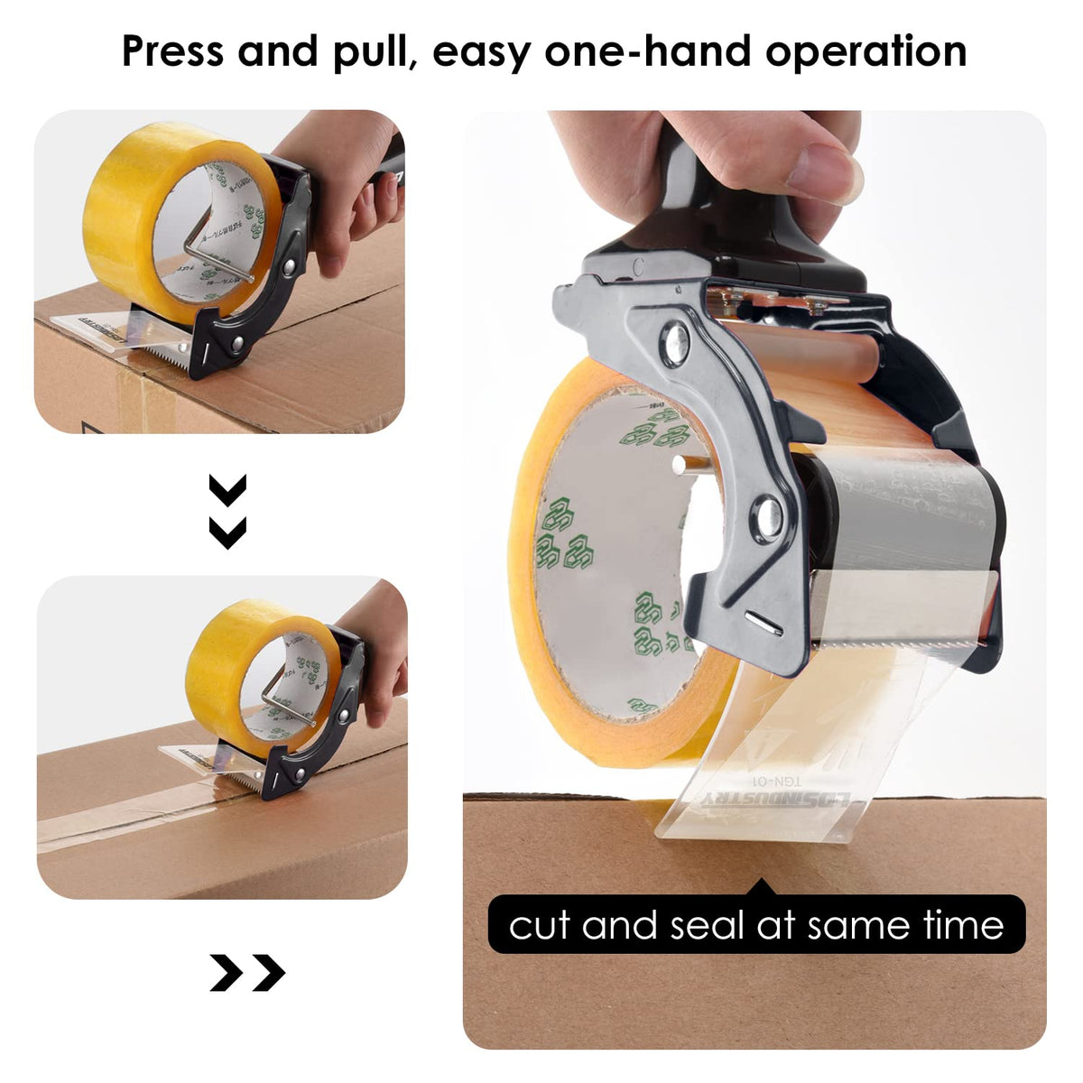 2 Pcs Rapid-Replace Packing Tape Dispenser Guns with Extra Blade, 2IN(50mm) Lightweight Ergonomic Industrial Handheld