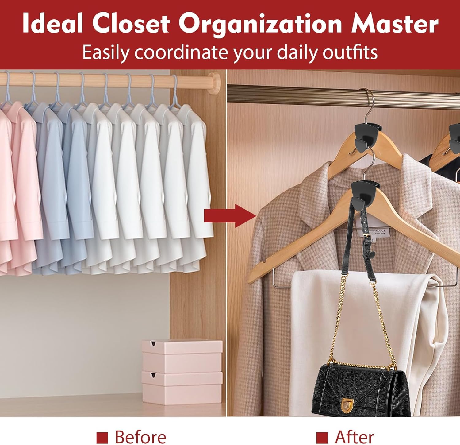 Space Saving Hanger Hooks 30Pcs, Upgrade Heavy Duty Space Saver Hangers Connector Hooks for Clothes, Premium Hanging