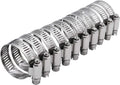 2" Hose Clamp Full Stainless Steel 40mm - 64mm, 10 Pack | 2 hose clamp worm gear SAE 32 Size, Full Stainless Steel