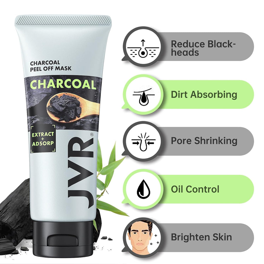 Peel Off Face Mask, Charcoal Peel Off Black Mask, Facial Mask for Surface Cleansing For Men & Women, All Skin Types
