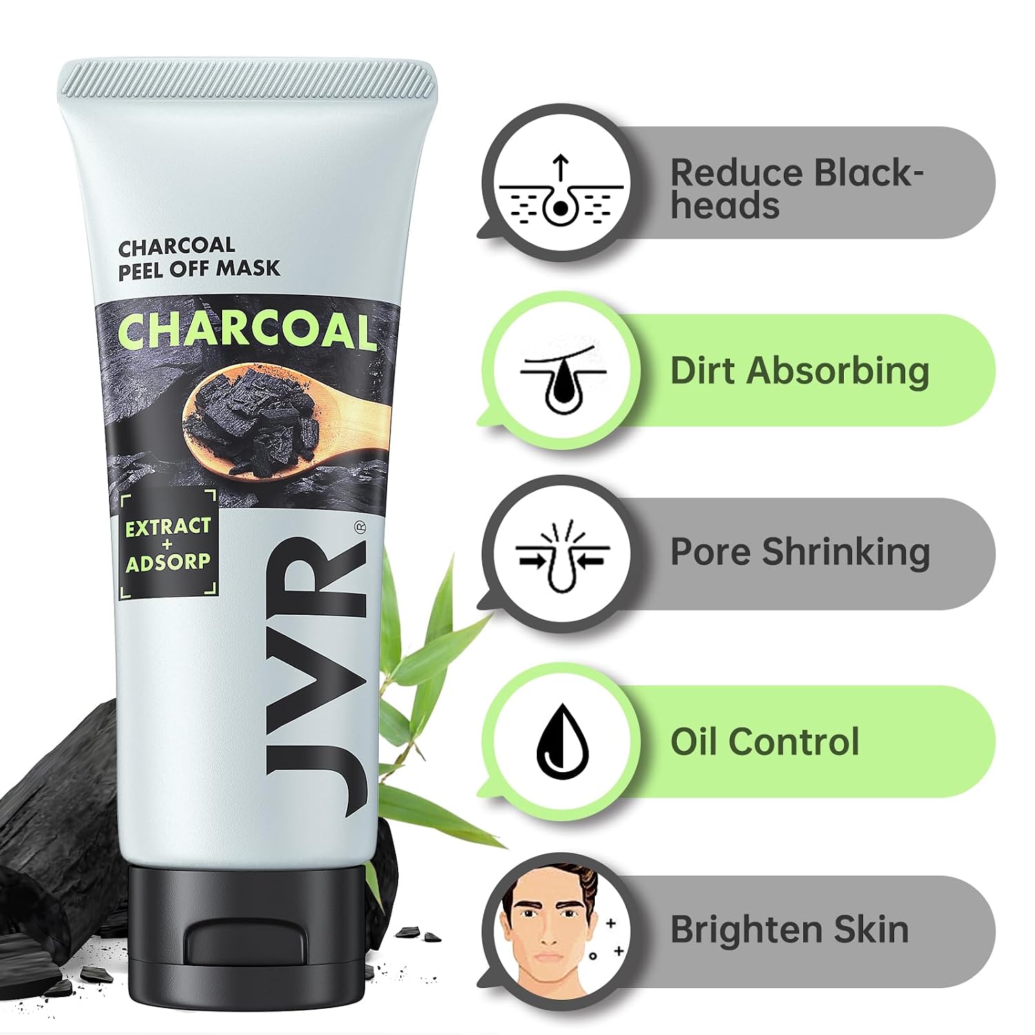 Peel Off Face Mask, Charcoal Peel Off Black Mask, Facial Mask for Surface Cleansing For Men & Women, All Skin Types