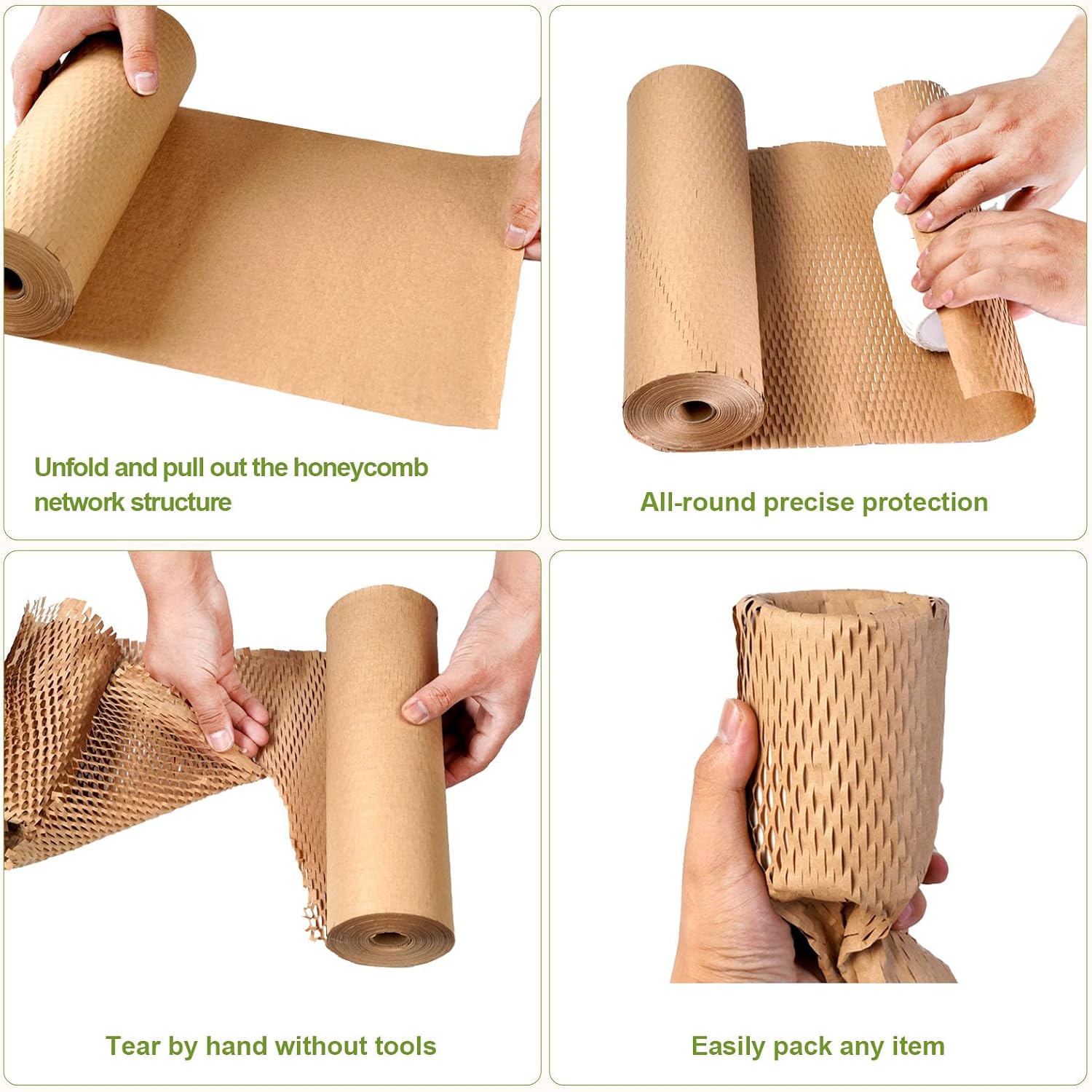 Honeycomb Packing Paper 12"x150' Recyclable Bubble Cushioning Wrap Roll | Eco-Friendly Bubble Wrap for Packing &