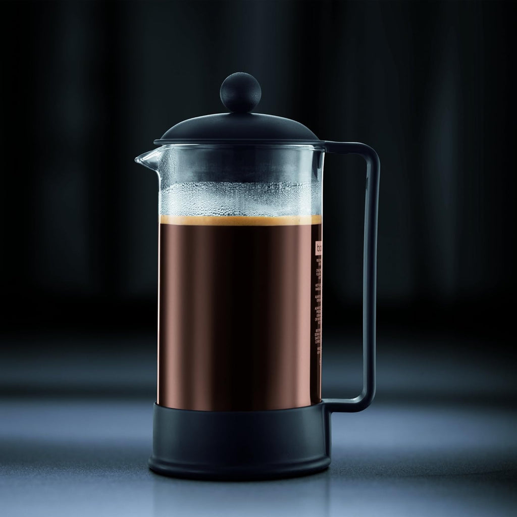 34oz Brazil French Press Coffee Maker, High-Heat Borosilicate Glass, Black - Made in Portugal