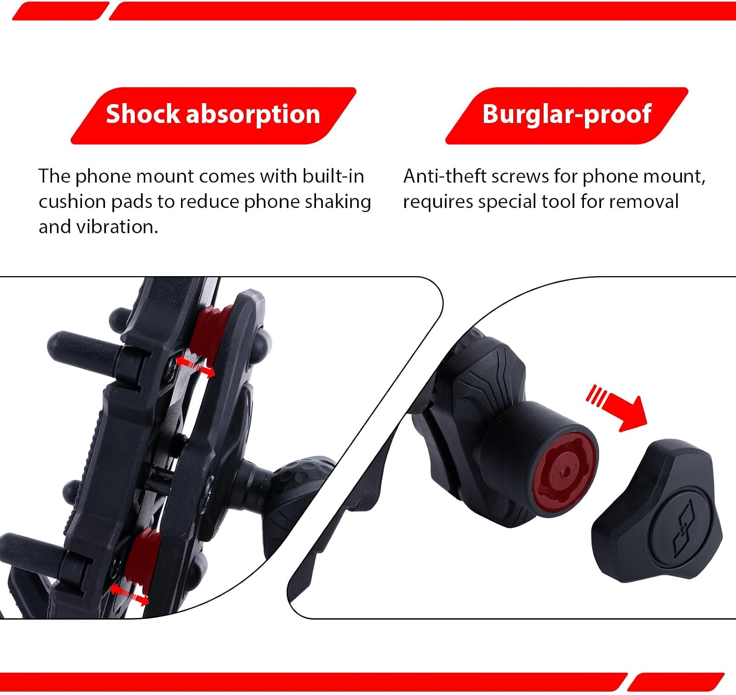 Motorcycle Mirrors with a Phone Holder Fit for Most Motorcycle | RearView Mirror with Phone Mounts Fit for ADV Fits