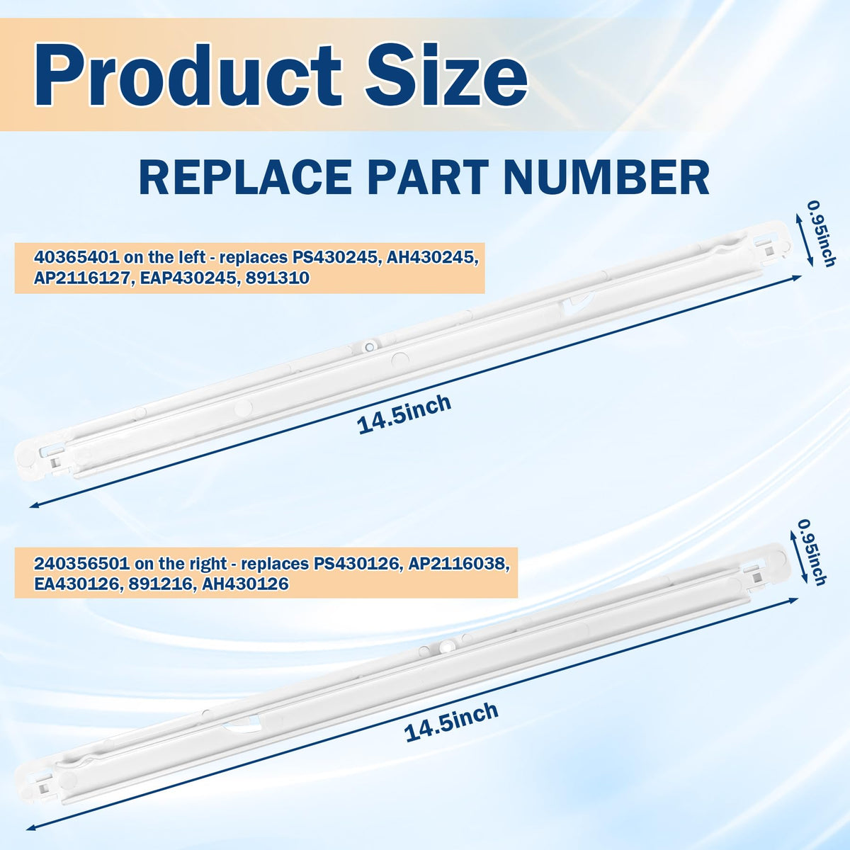 240365401 & 240356501 (Left & Right) Refrigerator Pan Hangers Replacement