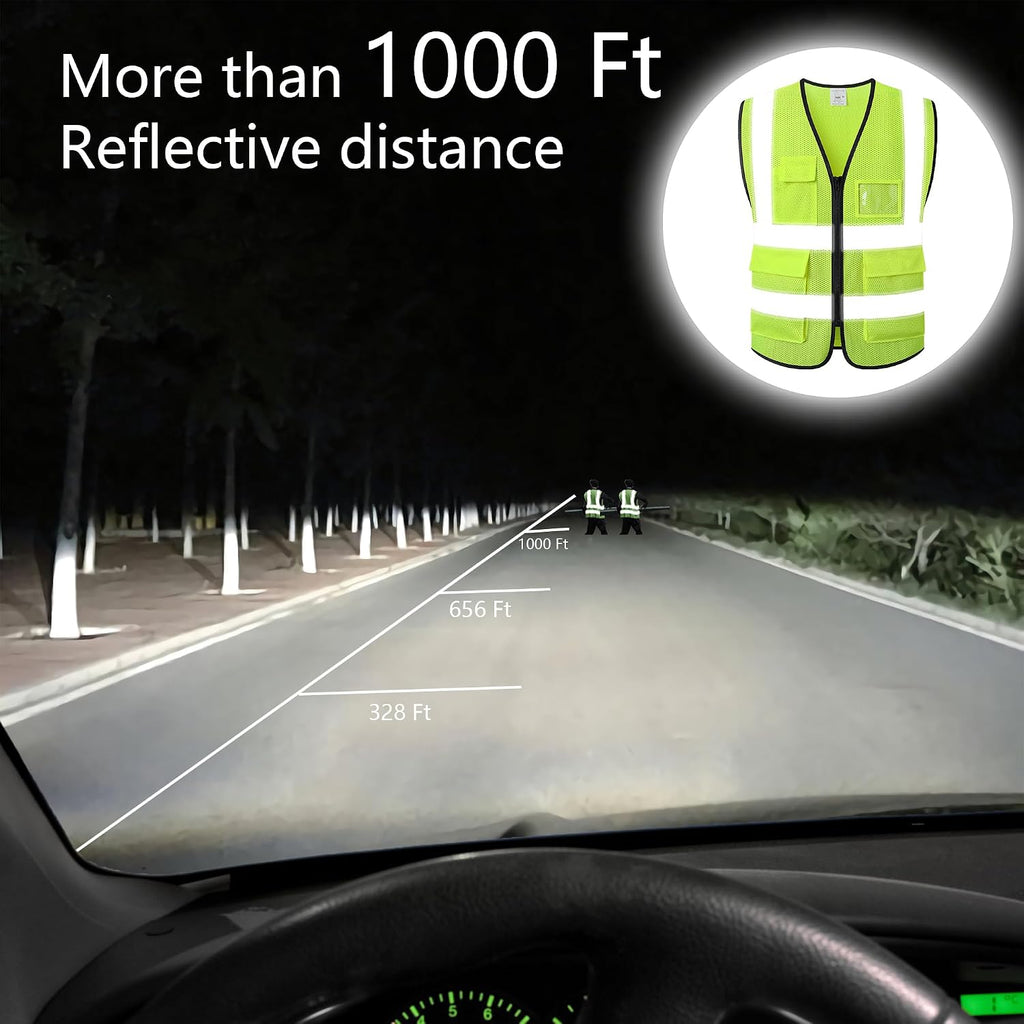 Reflective Safety Vest for Men Women Construction Vest ANSI Standard AP1 | ANSI Standard, 5 utility Pockets 4