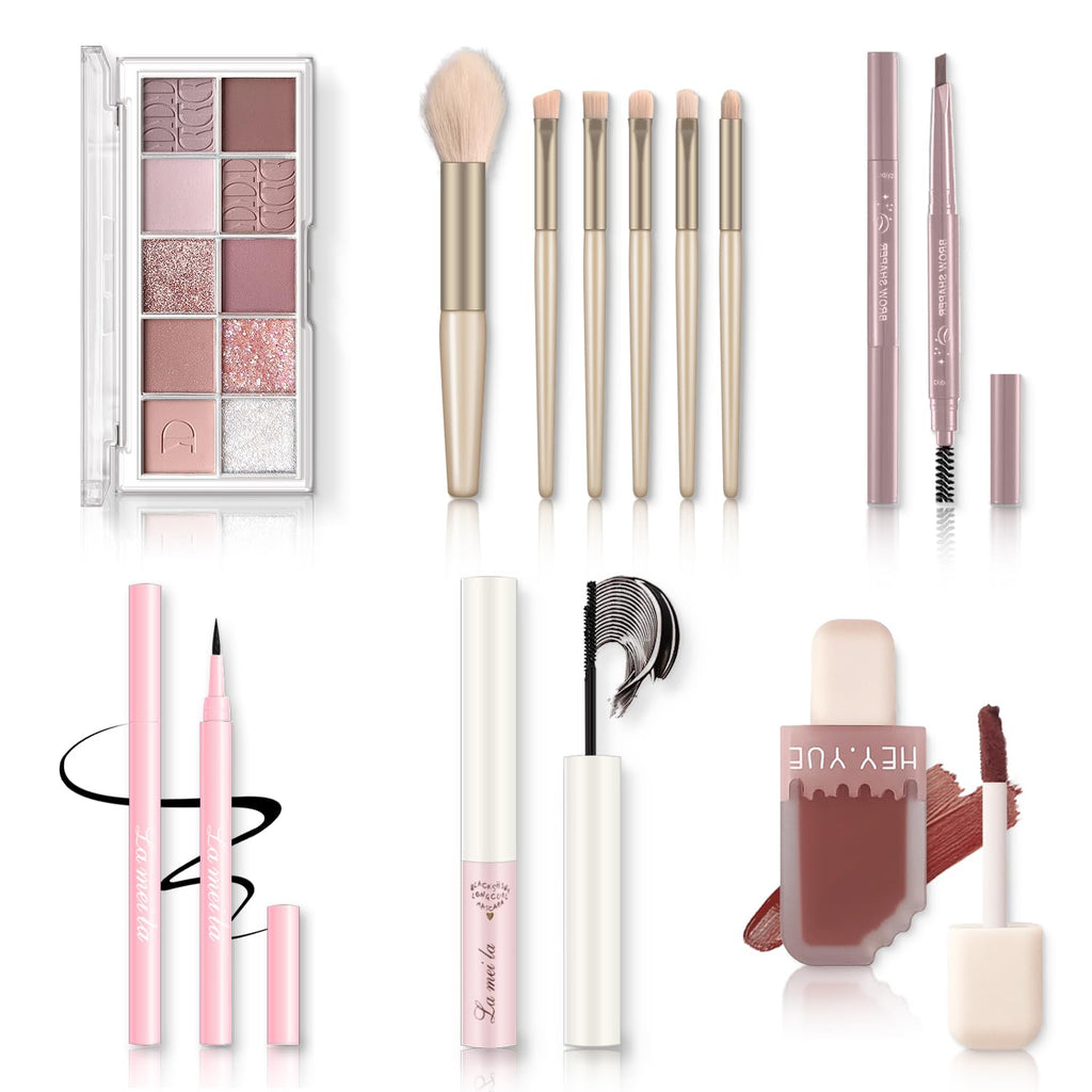 All in One Makeup Kit - Set for Women, Girls & Teens, Include 10 Colors Eyeshadow Palette, Lip Gloss, Eyebrow