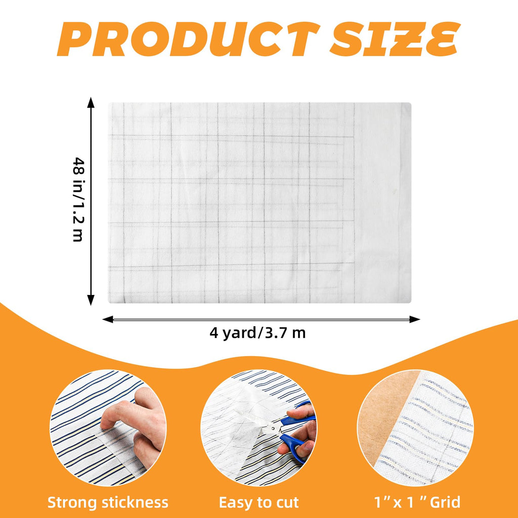 Fusible Interfacing 1''x1'' Grid, 48 Inch X 4 Yard, Light Weight