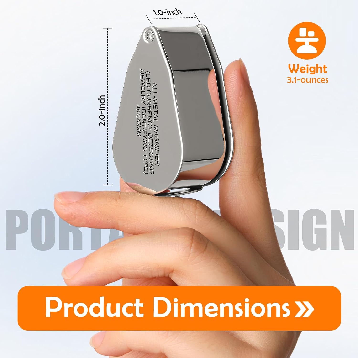 40X Jewelers Loupe Magnifier LED/UV Illuminated Magnifying Glasses | Jewelry Loop Pocket Folding Magnifying Glass