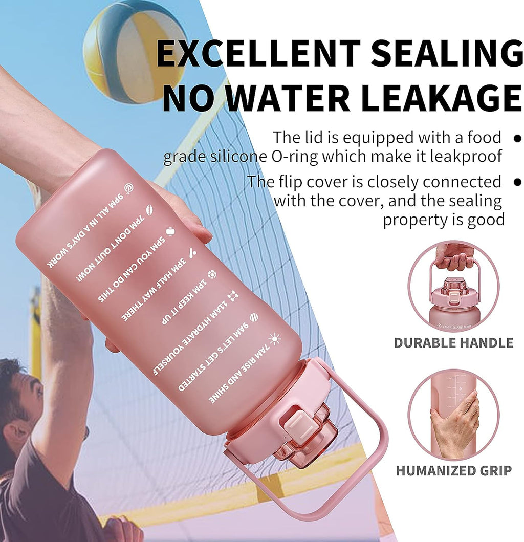 64oz,100oz,128oz Large Motivational Water Bottle with Time Marker, Leakproof & BPA Free Half Gallon Big Water Bottle
