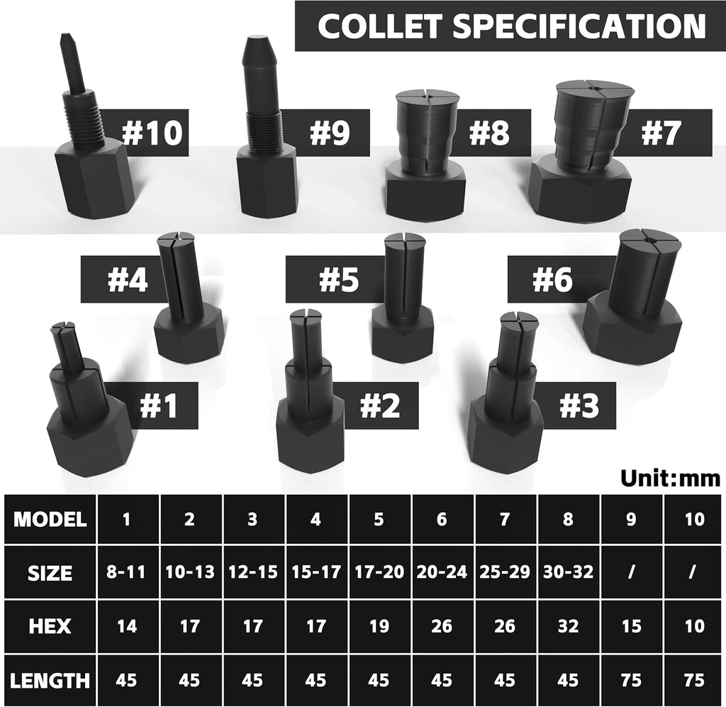 Blind Hole Bearing Puller Set 8-32mm with Slide Hammer - Motorcycle Bearing Removal Tool Kit with Expandable Collets