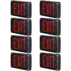 LEONLITE 8-Pack Wet Location LED Exit Sign with Battery Backup Black