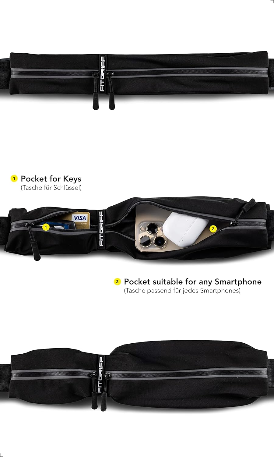 Running Belt for Men & Women - Secure Jogging Pouch for Phone, Keys & Essentials