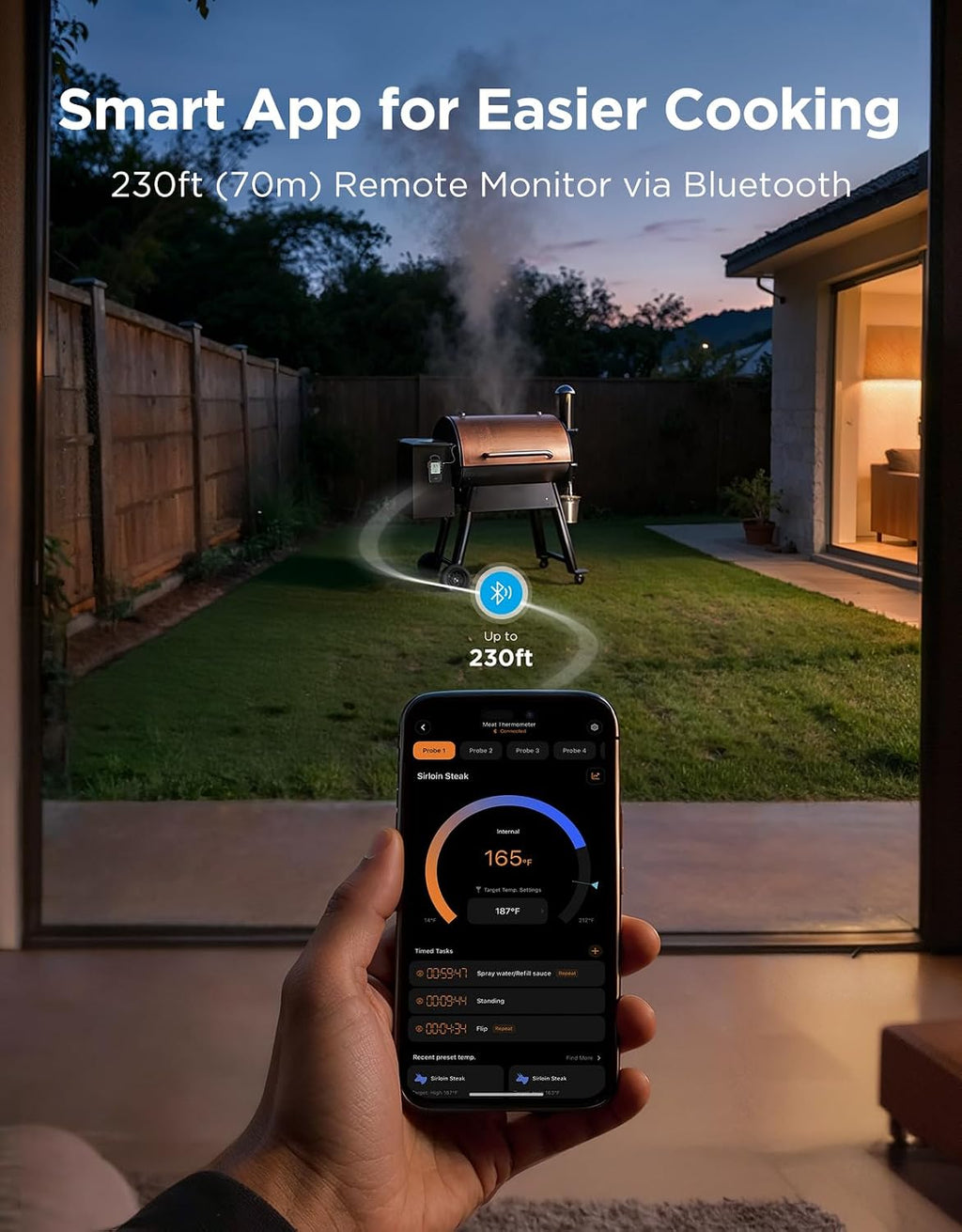 Bluetooth Meat Thermometer Digital with Smart App Timer and Alerts