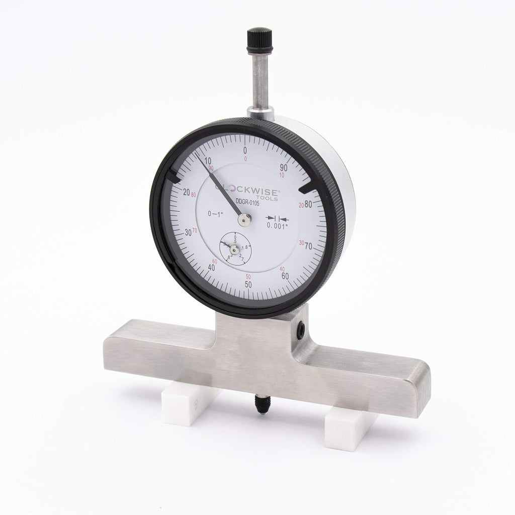 Clockwise Tools Dial Depth Gauge, DDGR-0105 0-1", Plus 1"-2", 2"-3", 3"-4", 4"-5", 5"-6", 6"-7" Extensions