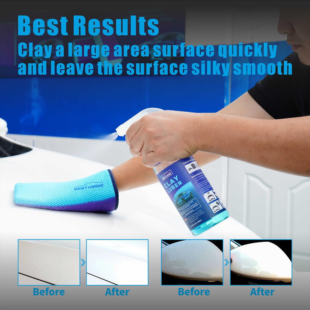 Auto Detailing Clay Bar Mitt, Detailing Clay Mitt for Paint, Glass, Wheels, Car’s Paint Claying, Paint Prep for Wax