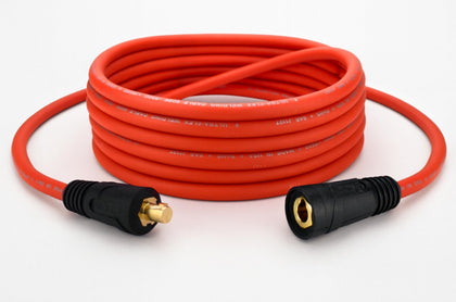 ULTRA FLEX - 300 Amp Welding Lead Extension - Dinse 35-70 Male/Female Connector - #1 AWG 100% Copper Cable (15 FEET)