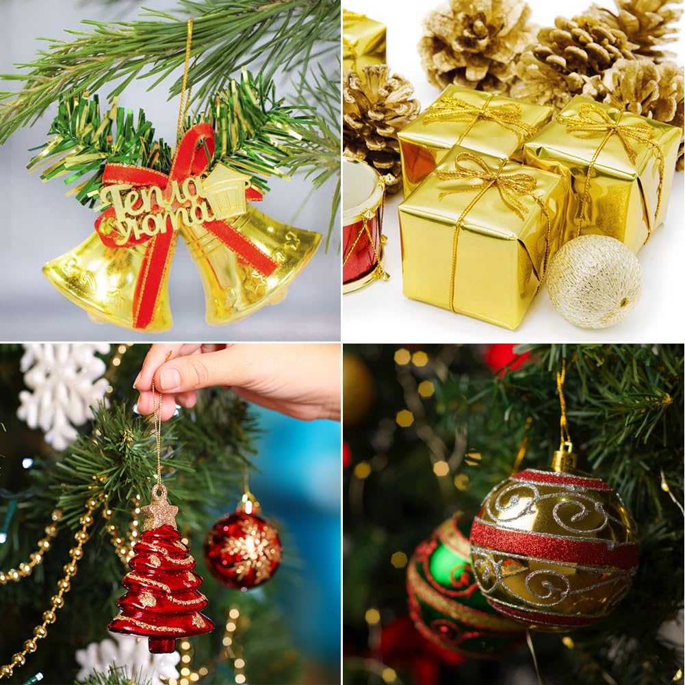 328ft 1mm Metallic Gold Twine for Gift Wrapping