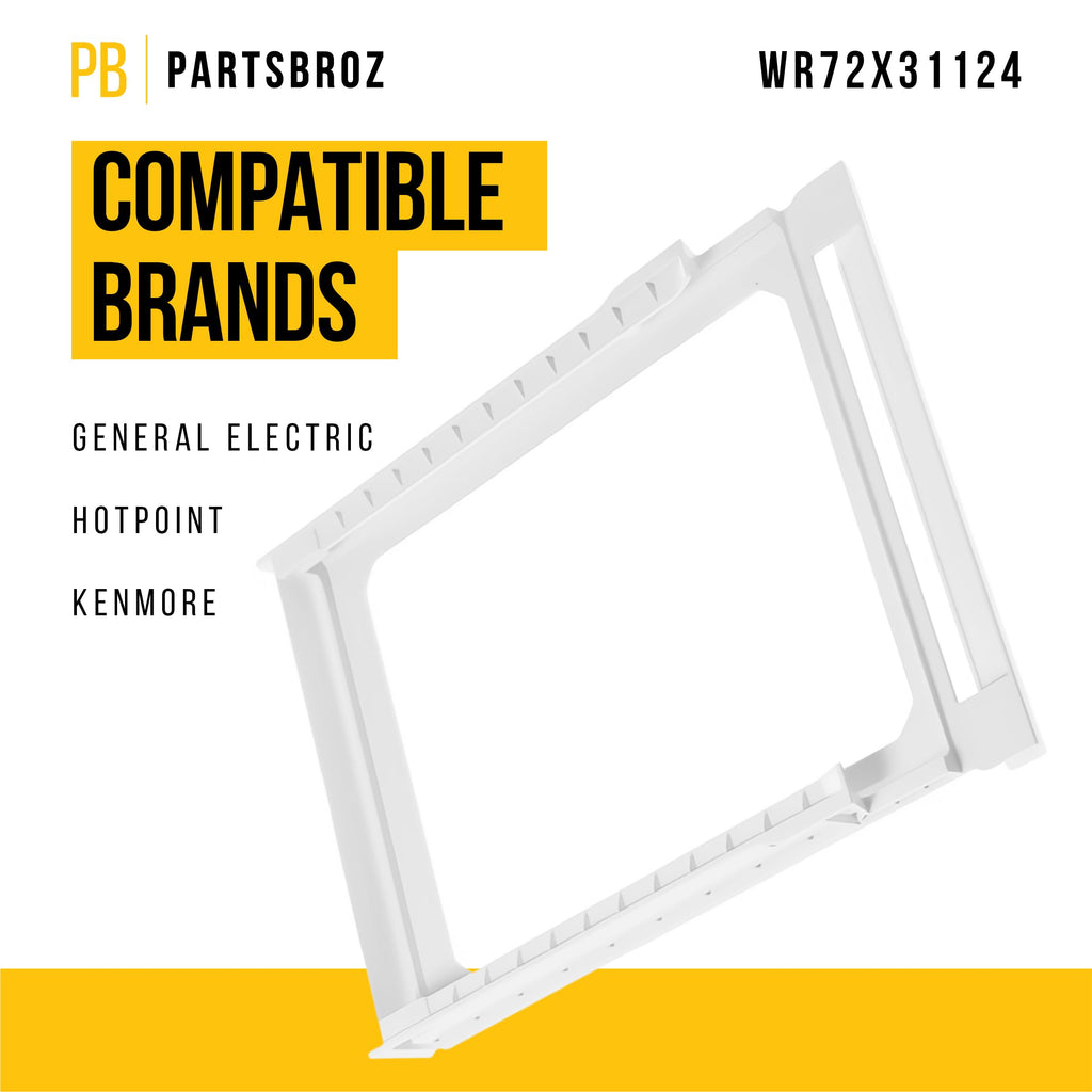 Refrigerator Snack Pan Rail for General Electric GE GTE22JTNBRBB