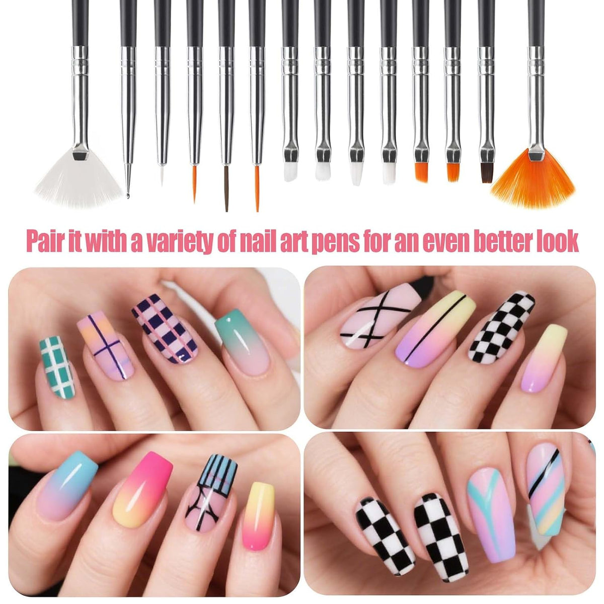 32pcs Nail Art Brushes Tools Set Dotting Tools for Gel Polish