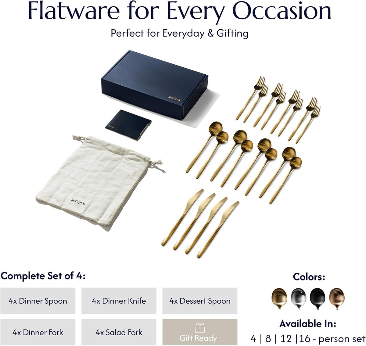 Minimalist 2.0 20-Piece Flatware Set, 18/10 Stainless Steel