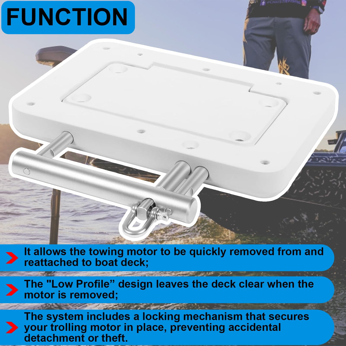 010-12832-61 Quick Release Bracket Plate Mount Fit for Garmin Force Kraken Trolling Motor, Heavy-Duty Mounting Bracket Replace for 010-12832-60, 0100209801