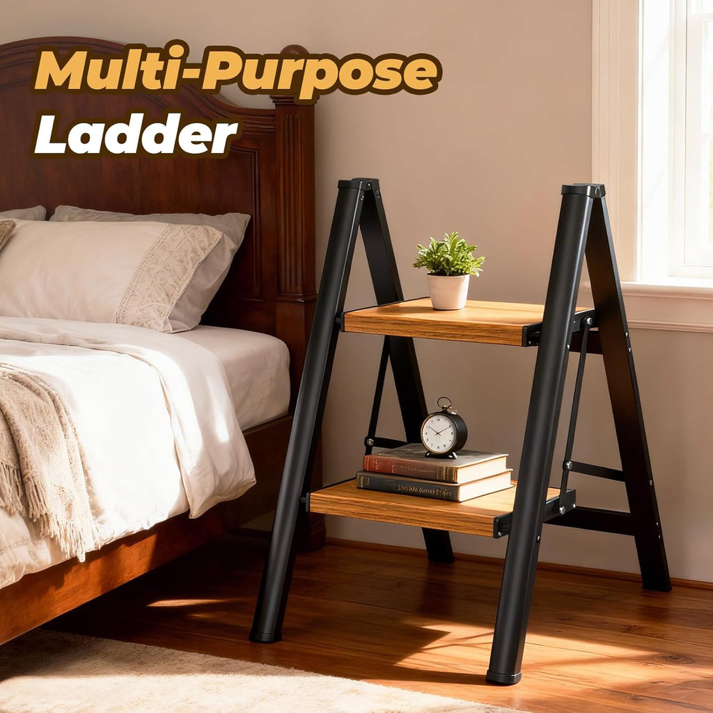 Step Ladder,Lightweight Aluminum Folding Step Stool with Anti-Slip Wide Pedal,330lbs Capacity Step Ladder for
