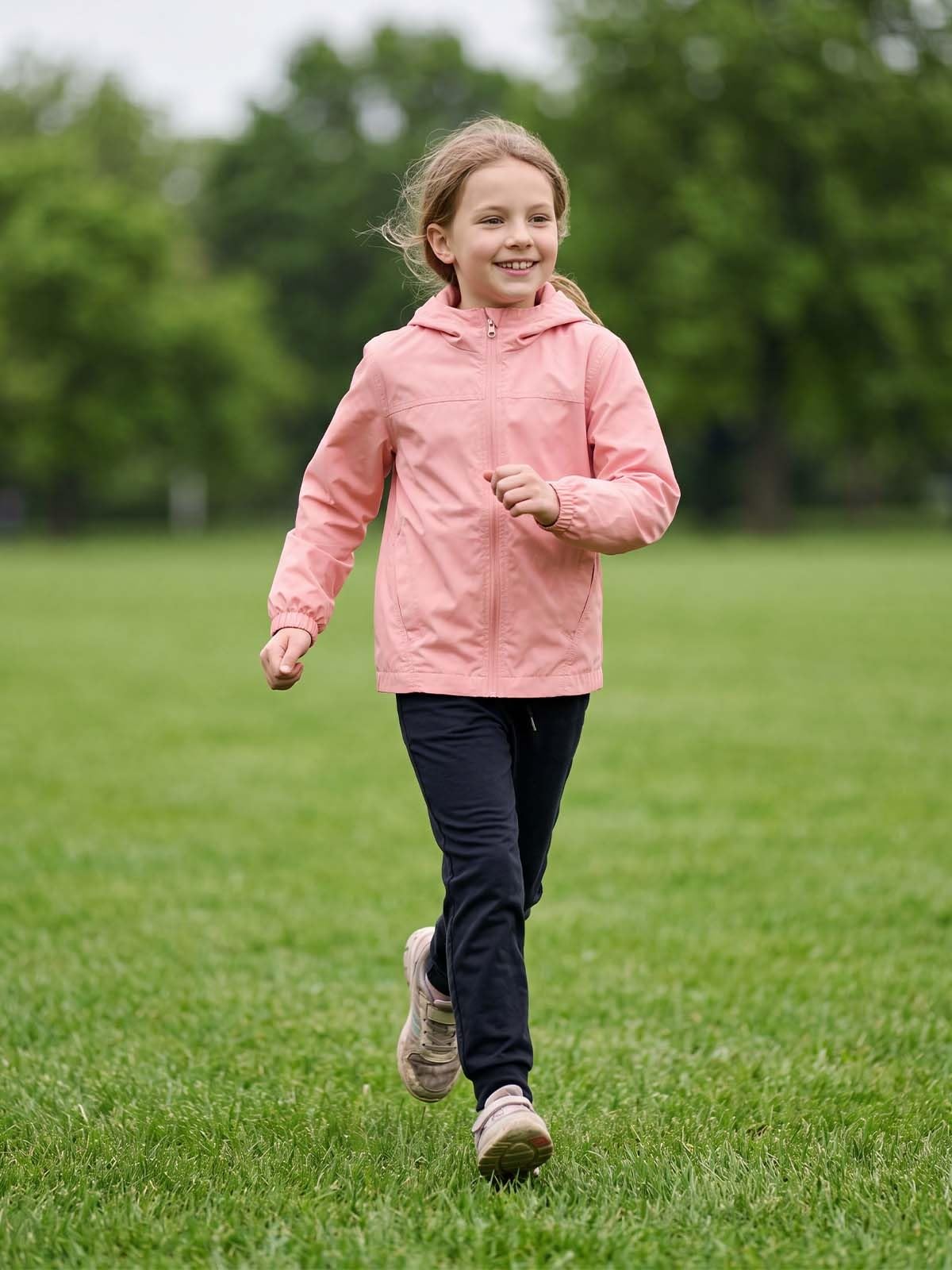 Kids Waterproof Rain Jacket Lightweight Raincoat(Pink,10-12years)