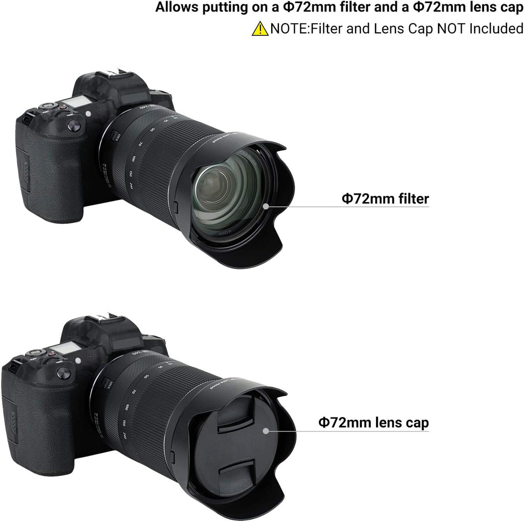 EW-78F Lens Hood Reversible Lens Shade Cover for Canon RF 24-240mm F4-6.3 is USM Lens Replace EW-78F Lens Hood