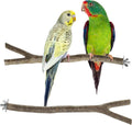 Natural Wooden Perches for Bird Cages - Ideal for Cockatiels, Parakeets, Finches & Other Caged Birds (Natural Bark, 2