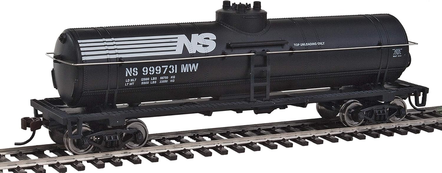 Tank Car-Ready to Run-Norfolk Southern (Black, White) 931-1447 HO Scale Model Railroad - Freight Model