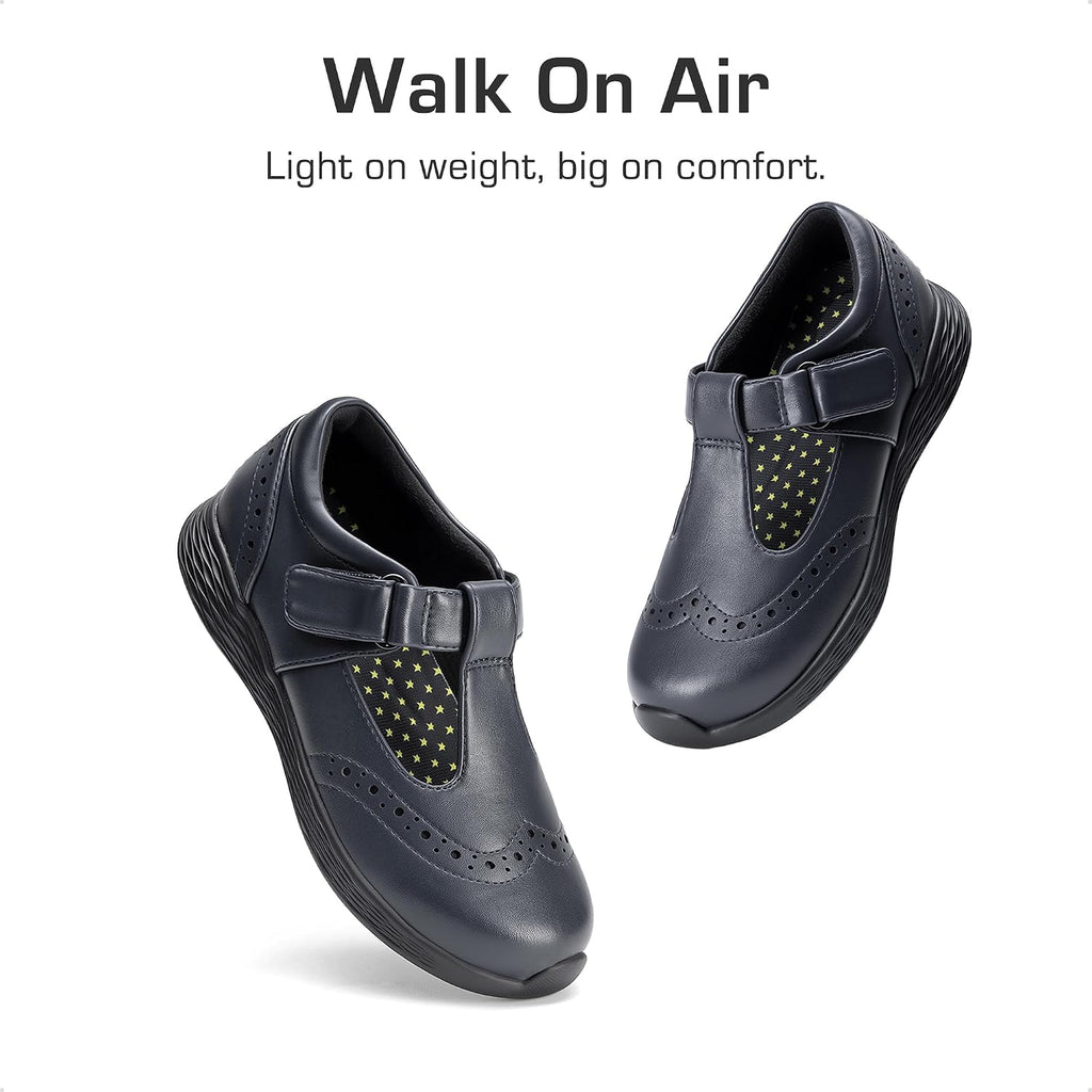 Girls Mary Jane School Uniform Shoes | Lightweight T-Strap dress shoes,breathable lining,arch support oxford flats