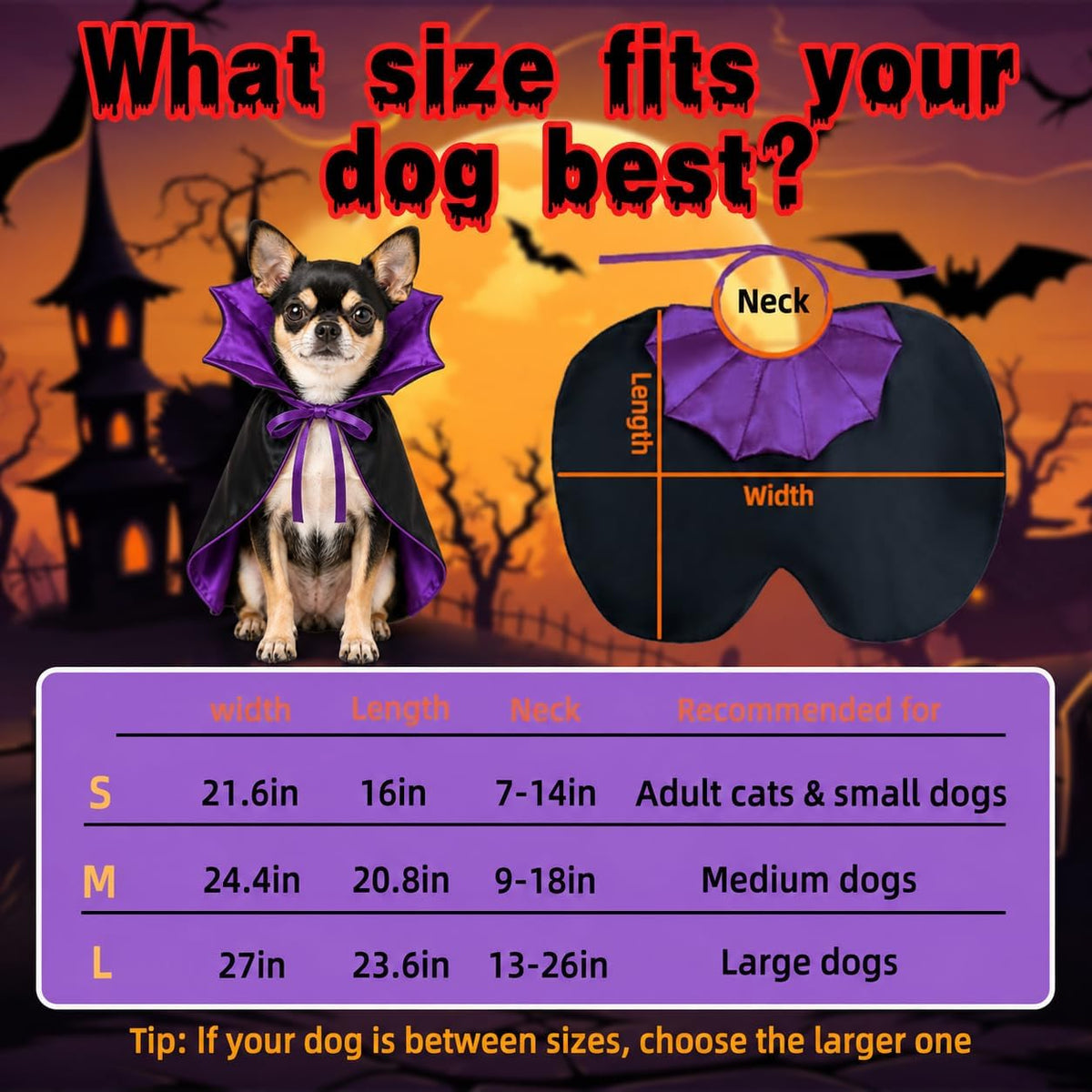 Small Dog Costume for Halloween, Vampire Cloak Dog Halloween Costume, Devil Cape Halloween Costumes for Small Dogs