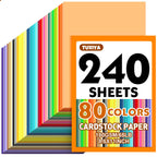 240 Sheets 8.5" X 11" Colored Cardstock, 80 Colors Card Stock